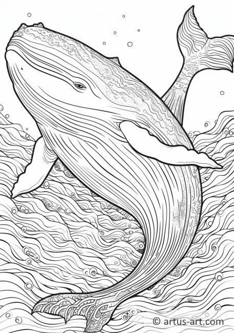 Stránka k vybarvení velryb